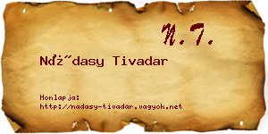 Nádasy Tivadar névjegykártya